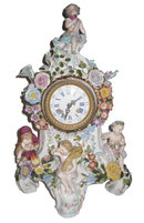 Antique Porcelain Mantle Clock in the Meissen Style