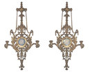 Pair of English Regency Giltwood Sconces with Wedgwood Jasperware Medallions