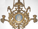 Pair of English Regency Giltwood Sconces with Wedgwood Jasperware Medallions