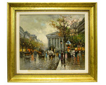 Madeleine Church Paris Cityscape Oil Painting by Antoine Blanchard