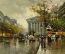 Madeleine Church Paris Cityscape Oil Painting by Antoine Blanchard