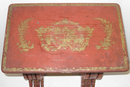 Antique Set of Red Vermilion Japanned Chinoiserie Nesting Tables