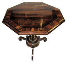 Antique Regency Style Octagonal Rosewood Tilt Top Center Table
