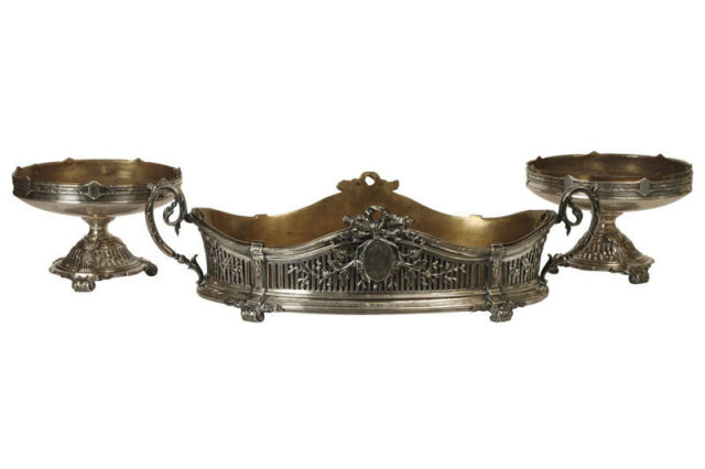 Neoclassical German Silver Centerpiece & Compotes