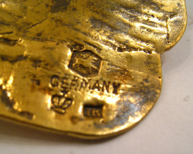 Pair of Antique German Gilded Silver Birds