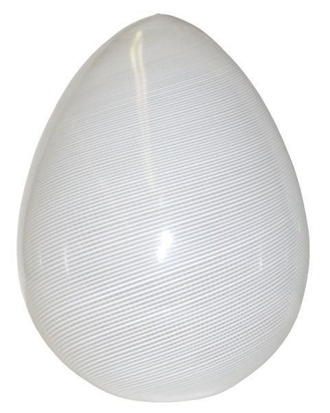 1983 White & Clear Filigrana Glass Egg Sculpture by Venini