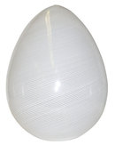 1983 White & Clear Filigrana Glass Egg Sculpture by Venini