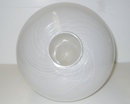 1983 White & Clear Filigrana Glass Egg Sculpture by Venini