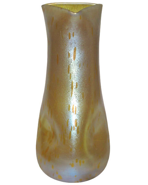 Golden Phänomen Glass Vase with Silberiris Decor Astraa Finish by Loetz