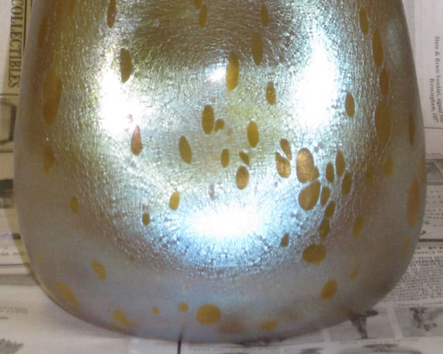 Golden Phänomen Glass Vase with Silberiris Decor Astraa Finish by Loetz