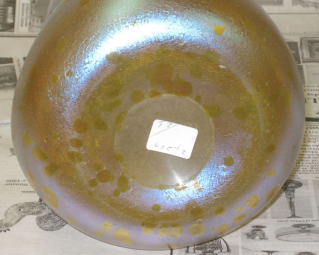 Golden Phänomen Glass Vase with Silberiris Decor Astraa Finish by Loetz