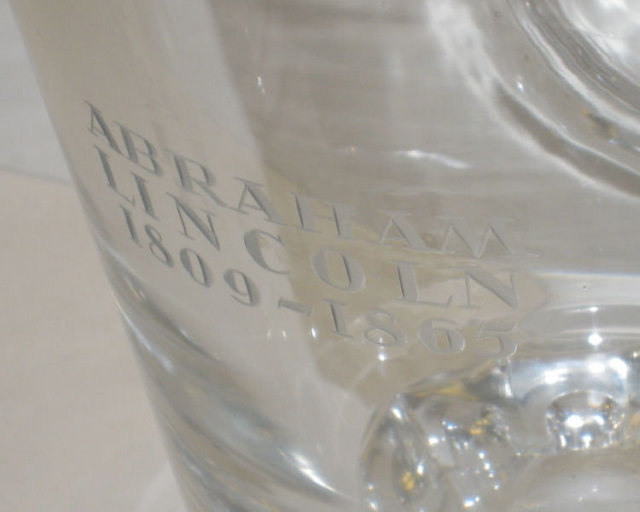 Large Lobmeyr Crystal Glass Goblet with Abraham Lincoln Engraved Portrait