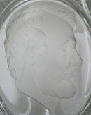 Large Lobmeyr Crystal Glass Goblet with Abraham Lincoln Engraved Portrait