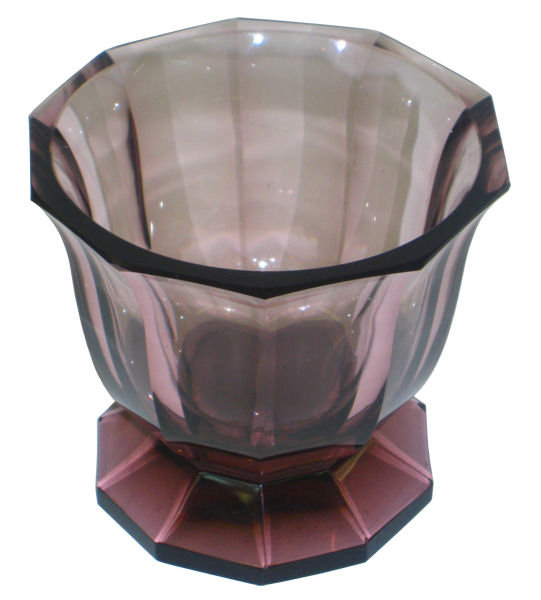 Josef Hoffmann Moser Signed Violet Footed Glass Vase