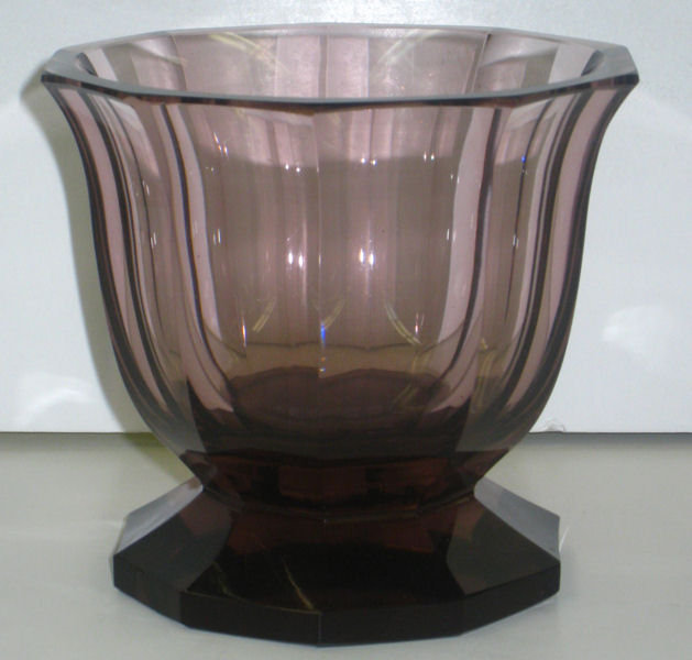 Josef Hoffmann Moser Signed Violet Footed Glass Vase