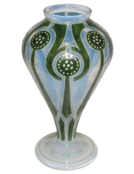 Jugendstil Glass Vase by Ludwig Sütterlin for Fritz Heckert