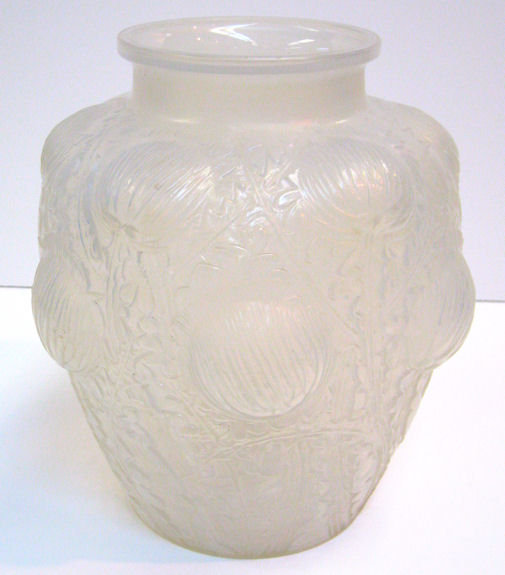 Lalique Opalescent Domremy Thistle Motif Glass Vase