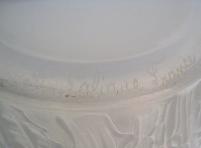 Lalique Opalescent Domremy Thistle Motif Glass Vase