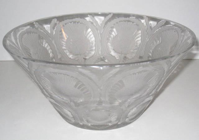 Lalique Glass Bowl with Thistle Motif