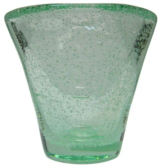 Daum Nancy Green Pulegoso Glass Vase