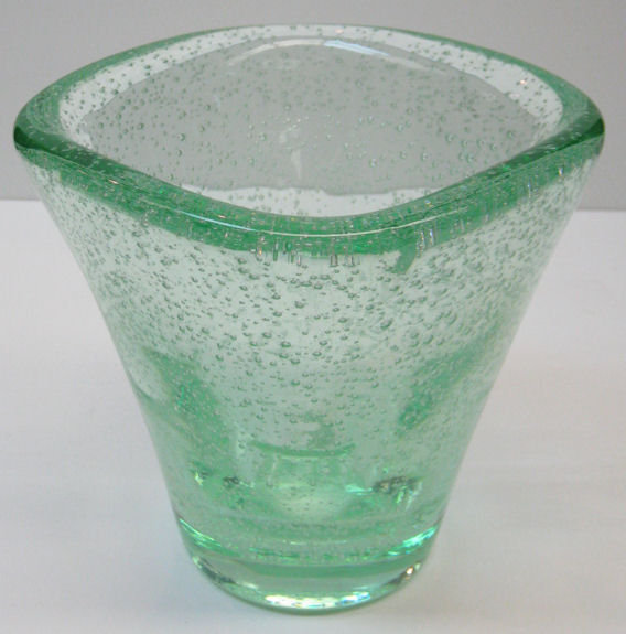 Daum Nancy Green Pulegoso Glass Vase
