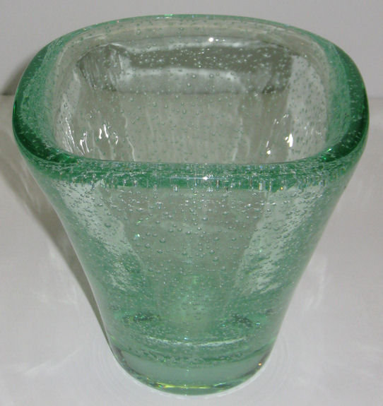 Daum Nancy Green Pulegoso Glass Vase