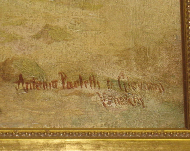 Seaside Genre Oil on Canvas After Antonio Paoletti De Giovanni