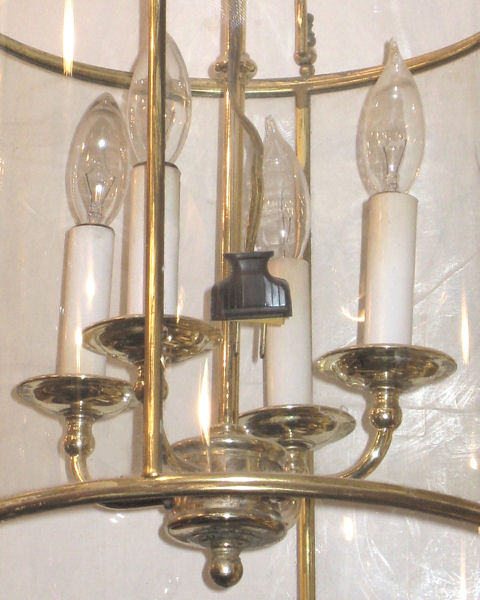 Pair of Georgian Style Brass and Glass Lanterns