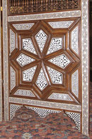 Moroccan Mother-of-Pearl & Bone Inlaid 3-Panel Wooden Screen
