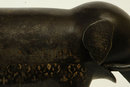 Pair of Persian Qajar Dynasty Patinated Steel Elephant Figurines