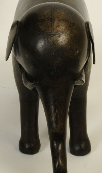 Pair of Persian Qajar Dynasty Patinated Steel Elephant Figurines