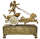 Anitque French Directoire Empire Period Chariot Form Bronze Mantel Clock