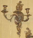 Pair of Organic Form Ormolu Bronze Louis XV Style Sconces
