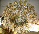 Palatial Antique 34-Candle Brass and Crystal Chandelier