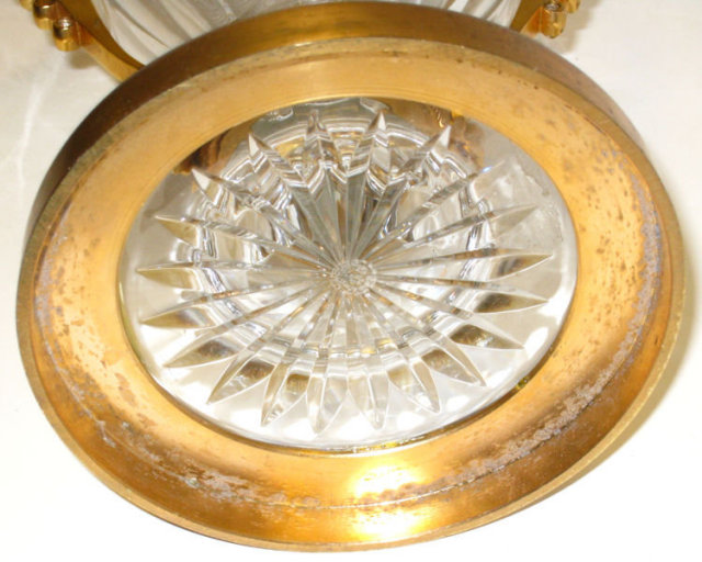 Bronze Mounted Crystal Glass Vase Centerpiece by Baccarat