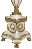 Pair of Neoclassical Marble and Bronze Torchere Floor Lamps