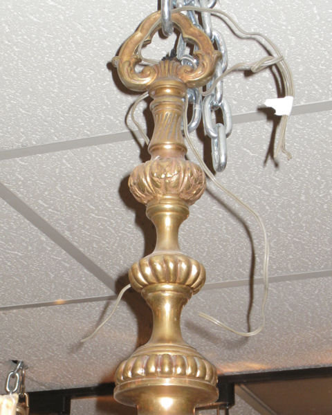 Large Classical 12-Candle Bronze Chandelier with Fruit-Shaped Colored Glass Pendants