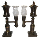 Pair of English Regency Style Bronze Argand Lamps by Samuel S. Messenger & Sons
