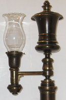 Pair of English Regency Style Bronze Argand Lamps by Samuel S. Messenger & Sons