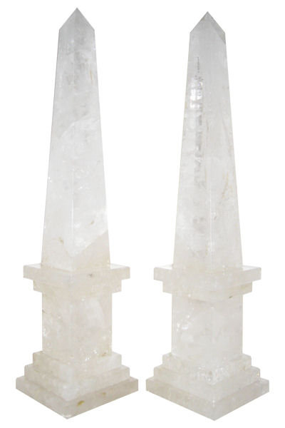Pair of Rock Crystal Obelisks