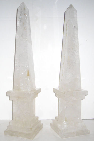 Pair of Rock Crystal Obelisks