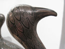 Pair of Antique Islamic Persian Qajar Period Patinated Steel Bird Figurines