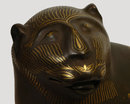 Antique Islamic Qajar Period Persian Gold & Silver Inlaid Steel Lion Figurine