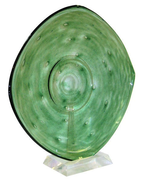 Green Glass Centerpiece by Schneider