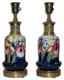 Pair of British Arts & Crafts Ceramic Table Lamps by Moorcroft