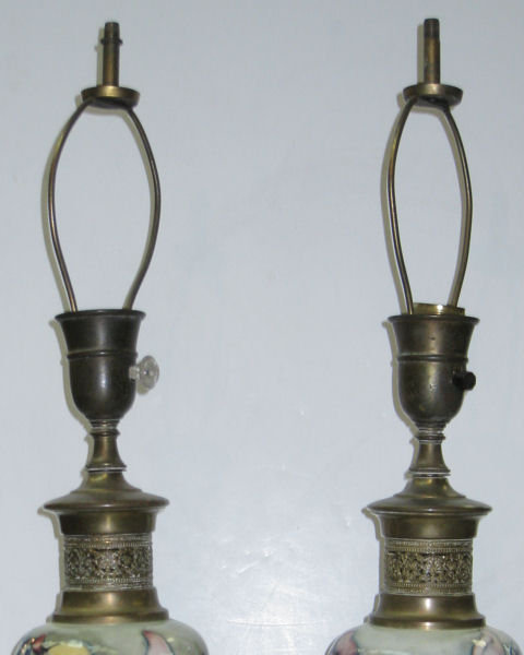 Pair of British Arts & Crafts Ceramic Table Lamps by Moorcroft