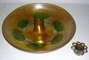 Golden Iridescent Favrile Glass Centerpiece with Frog by Tiffany