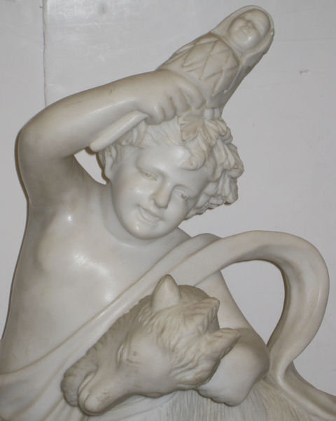 Antique Bacchanalian Group Marble Sculpture After Clodion