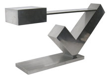 Checkpoint 1971 Aluminum Sculpture by Menashe Kadishman