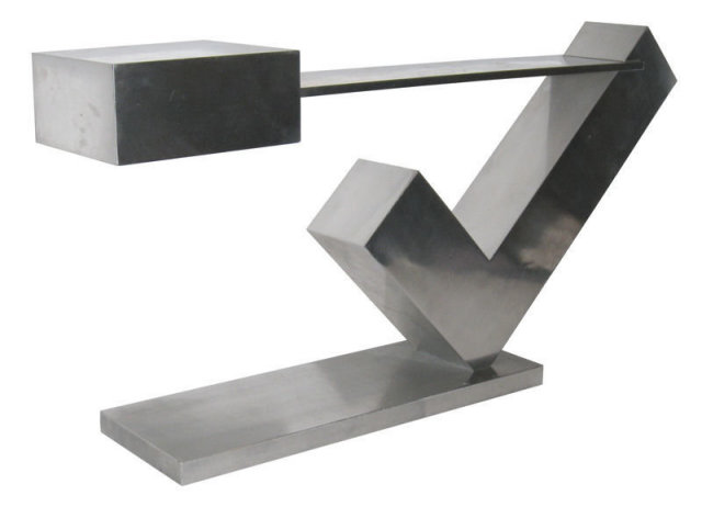 Checkpoint 1971 Aluminum Sculpture by Menashe Kadishman